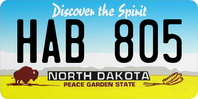 ND license plate HAB805