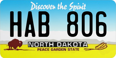 ND license plate HAB806