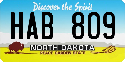 ND license plate HAB809