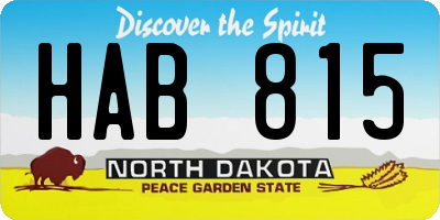 ND license plate HAB815