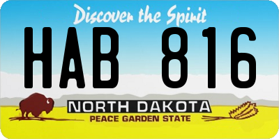 ND license plate HAB816