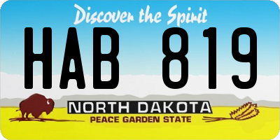 ND license plate HAB819