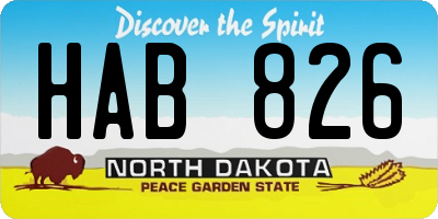 ND license plate HAB826