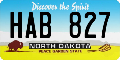 ND license plate HAB827