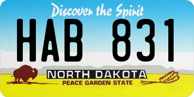 ND license plate HAB831