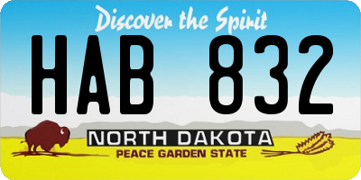 ND license plate HAB832