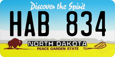 ND license plate HAB834