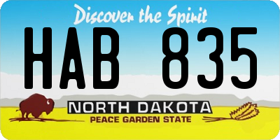 ND license plate HAB835