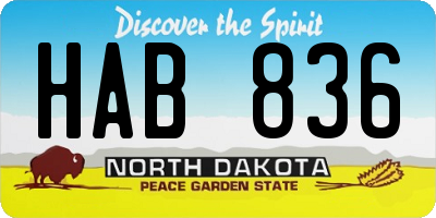 ND license plate HAB836