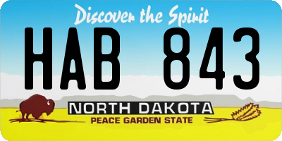 ND license plate HAB843