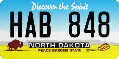 ND license plate HAB848