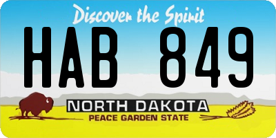 ND license plate HAB849