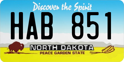 ND license plate HAB851