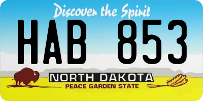 ND license plate HAB853