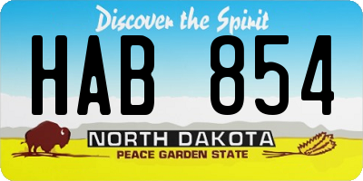 ND license plate HAB854