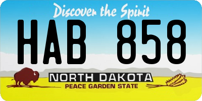 ND license plate HAB858