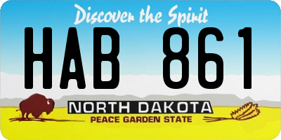 ND license plate HAB861