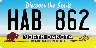 ND license plate HAB862