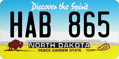 ND license plate HAB865