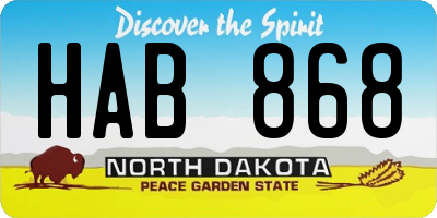 ND license plate HAB868