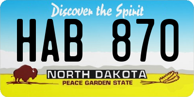 ND license plate HAB870