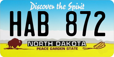 ND license plate HAB872