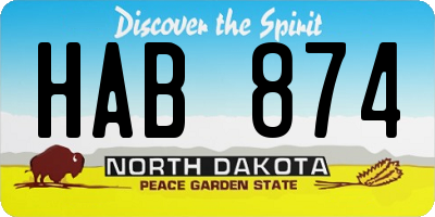 ND license plate HAB874