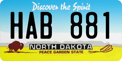 ND license plate HAB881