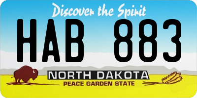 ND license plate HAB883