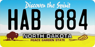 ND license plate HAB884