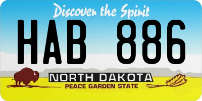 ND license plate HAB886