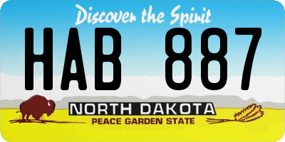 ND license plate HAB887