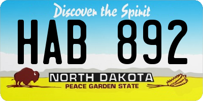 ND license plate HAB892