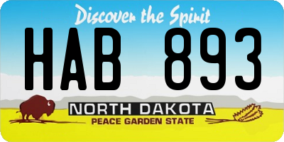 ND license plate HAB893