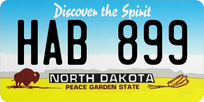 ND license plate HAB899