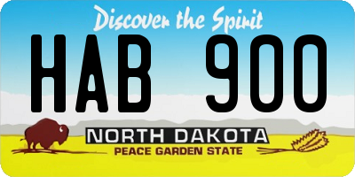 ND license plate HAB900