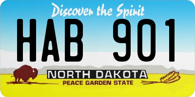 ND license plate HAB901