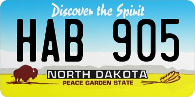 ND license plate HAB905