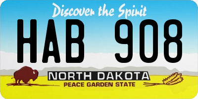 ND license plate HAB908