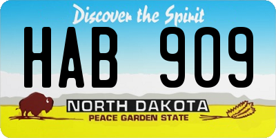 ND license plate HAB909