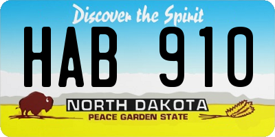 ND license plate HAB910