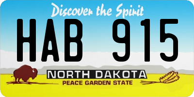 ND license plate HAB915