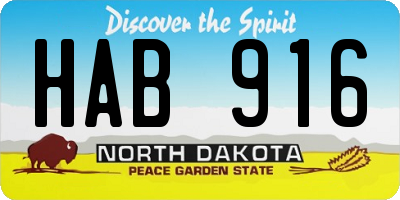 ND license plate HAB916