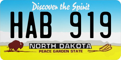 ND license plate HAB919