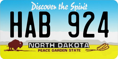 ND license plate HAB924