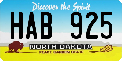 ND license plate HAB925