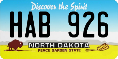 ND license plate HAB926