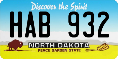 ND license plate HAB932