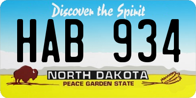 ND license plate HAB934