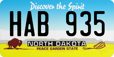 ND license plate HAB935